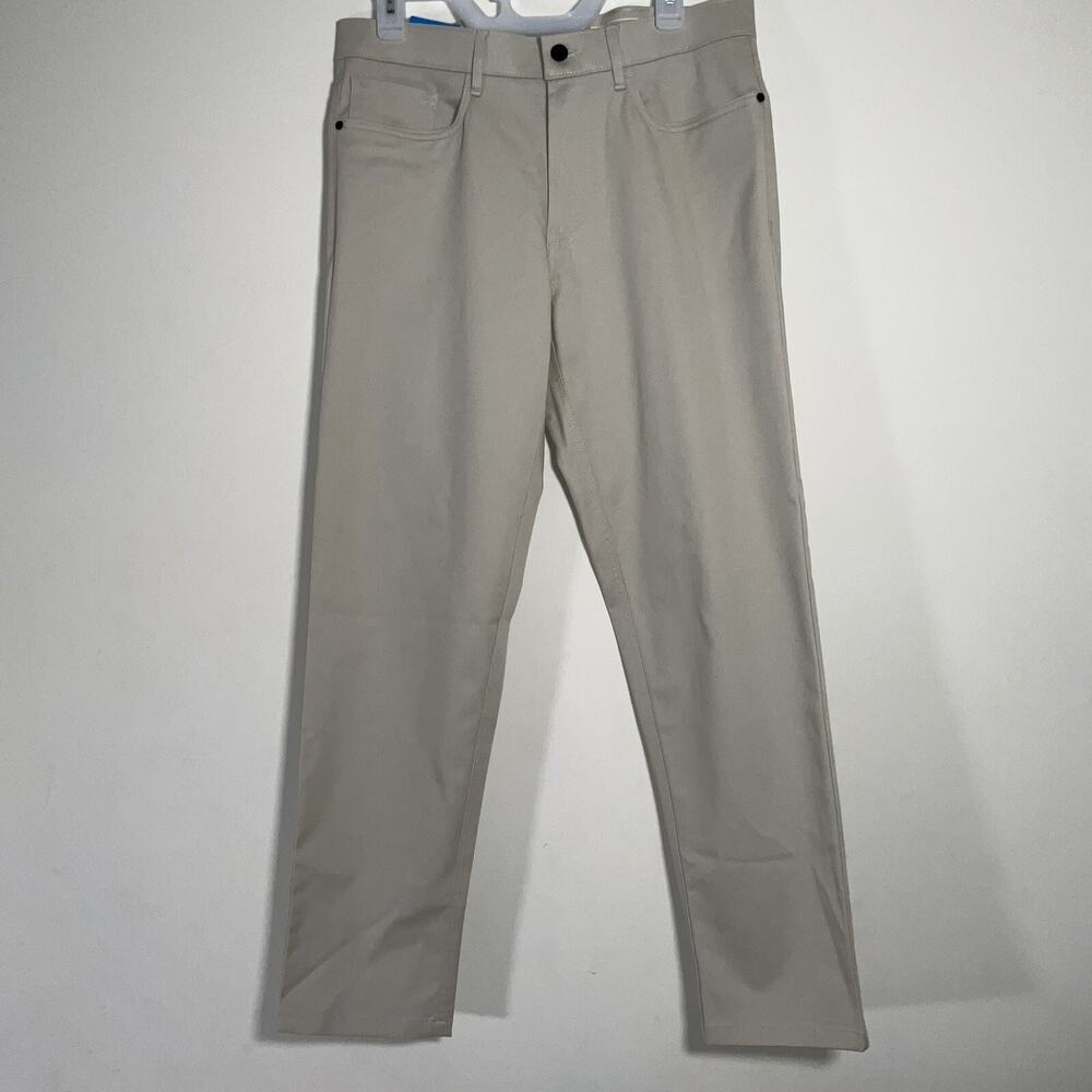Haggar Iron Free Premium Khaki Pants Straight Fit Flat Front 32×30 Utility Work